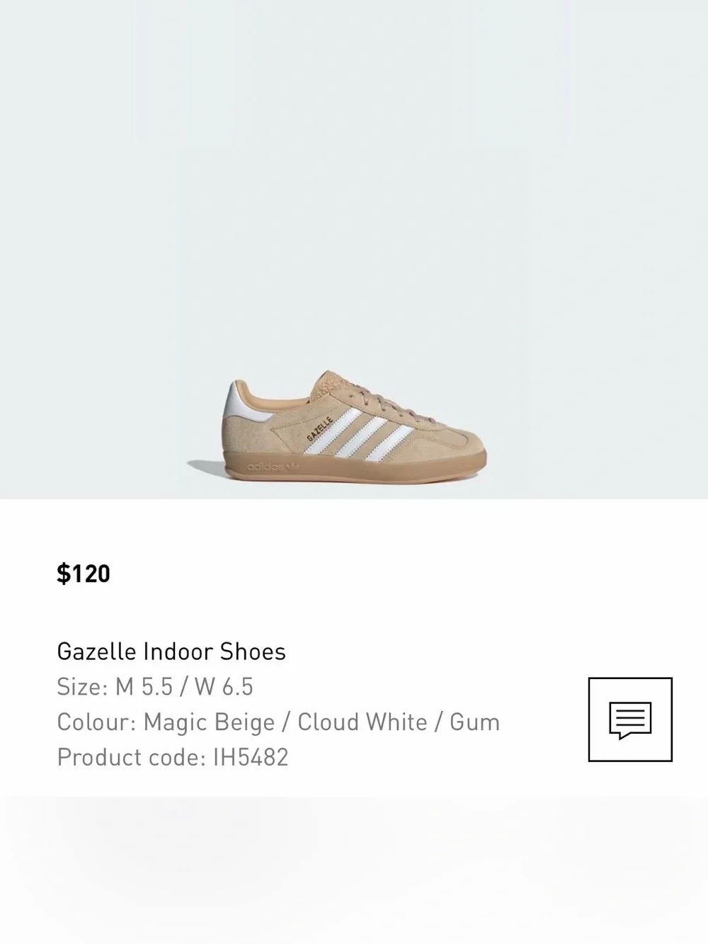 adidas gazelle Beige and White Suede Low-Top Sneakers like new worn only one